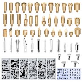 Ryoma 601784212421 61 Pcs Wood Burning Tips Set And Stencils Pyrography Alphabet N