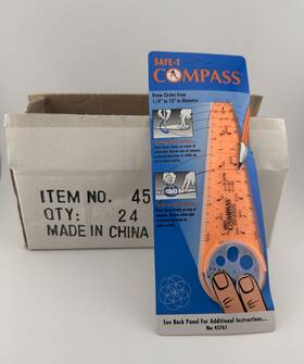 45761 Safe-t Lot Of 24 Compass No Circle Drawing Tool 1/4 Inch 10