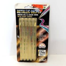 Sailor 733364511393 Pack Of 5 Vintage Metallic Gelpen Writes In 2 Color Swirl Nip