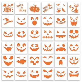 Sakolla 791523811531 36 Pieces Halloween Drawing Stencils 6 Inch Plastic Reusable Pumpkin Faces P