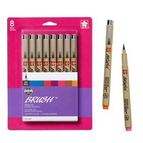 B002pnp9l0 Sakura Archival Brush Pens 8-piece Set Waterproof Fade-resistant Ink