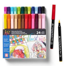 B008734d50 Sakura Xbr-24sa 24-piece Koi Assorted Coloring Brush Pen Set - Art And Calligraphy