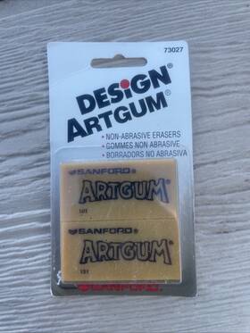 73027 Sanford Block Shaped Artgum Art Gum Erasers 2 Pack Dual Purpose Nos