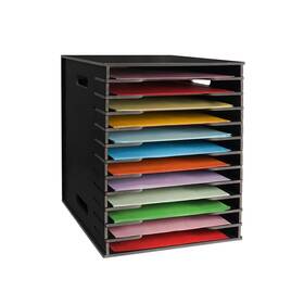 Spr-12-11 Sanfurney Scrapbook Paper Organizer For Sizes 8.5 Inch X 11 12 Tier White Cards