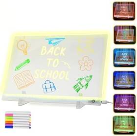 Sangahama 744110054651 Lumiboard Led Drawing Board With Stand 6 Colors 5 Light Modes Acrylic Glowing