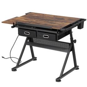 H01-3633a Segawe Organized Workspace Drafting Table Art Desk Featuring Multiple Storage Options