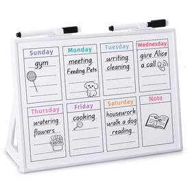 Senwhal-a4-abcd Senwhal Small Whiteboard For Desk 12x8.5 Desktop Dry Erase Board With Reusable Pre-s