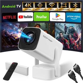 Sepymp 777192572669 2025 Mini Projector 4k Support Android 13 - Portable Wifi 6 Bt 5.2 Netflix Built