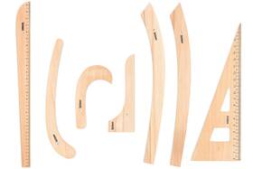 Se001818 Setchmore 7 Piece Beech Wood Sewing Ruler Set Vintage Vary Form Wooden Curve For