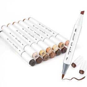 B0chnqm21p Sfaih Skin Tone Alcohol Markers - 12 Dark Portrait Colors Blendable Brush/chise