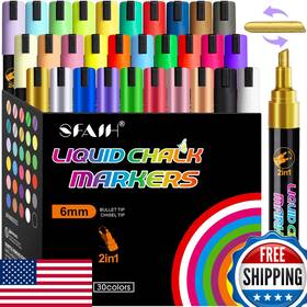 B0d5ghmbl5 Sfaih Liquid Chalk Markers 1-second Wet Wipe - 6mm 30 Colors Neonpastelmetallic