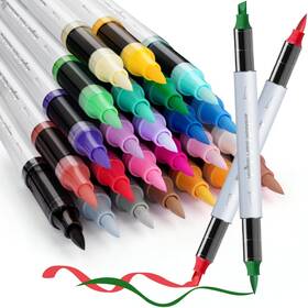 B0dtdztgvv Sfaih 24-color Dual Tip Acrylic Paint Markers Water-based No-bleed Waterproof