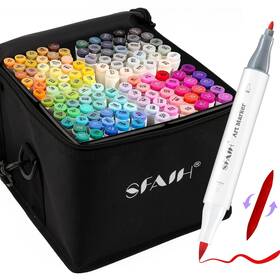 B0dtk576j2 Sfaih Alcohol Markers Brush And Fine - 121 Colors Double Tipped Art For Ad