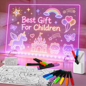 69e40ab9b5b21094af0559d0 Shenzhenshianxinzhekejiyouxiangongsi Led Drawing Board With 13 Lighting Effects 13.7 X10 Doodle Glow Note
