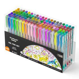 B077xswzg1 Shuttle Art 240 Pack Glitter Gel Pens 120 Colors Pen Set With R