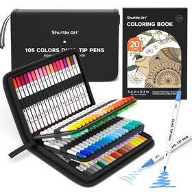 B088zsrzsc Shuttle Art Dual Tip Brush Marker Pens 105 Colors Fine And Markers Se