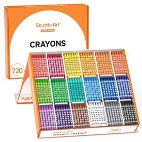 B0d2w172q1 Shuttle Art 720 Bulk Crayons - 18 Assorted Colors 40 Each Safe Non-toxic Class