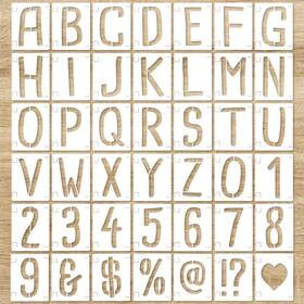 0701shyjshyj Shyjshyj 3 Inch 42 Pcs Alphabet Letter Stencils Reusable Interlocking Templates Symbo