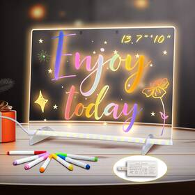 Boards01 Signsxcel Led Note Board With Colors 13.7 Inch X10 6 Modes And 8 14 W X 10 H Clear