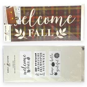 898909 Simply Autumn Craft Stencil Designs Fall 10 Inch X22 3 Per Package Lot Of 2