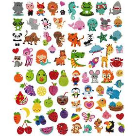 Lq-zst-80 Sinceroduct 80pcs Diamond Stickers For Kids - 5d Diy Gem Art Kits Safe And C