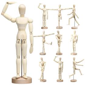 Xla-soaoo-691 Soaoo 12 Pcs Artists Wooden Manikin Jointed Mannequin 8 Inch Flexible Mannequ