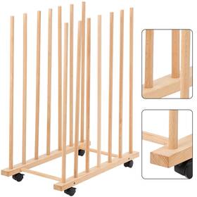 Ch001 Somime Large Art Storage Rack With Four Caster Wheels - Wooden Canvas Stand