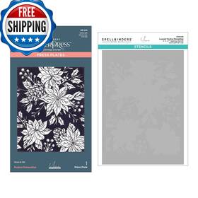 B0djpfc3gz Spellbinders Bd-0898 Festive Poinsettias Betterpress And Stencil Bundle From The