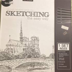 02163 Spicebox Sketching The Easy Way Art Set Instructional Book Sketch Pad Pencils