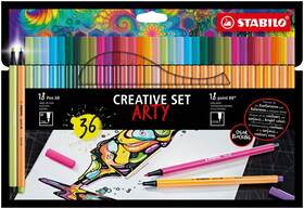 Stabilo 68/36-1-20-6 Fineliner Premium Fibre-tip Pen - Point 88 68 Arty Pack Of 3