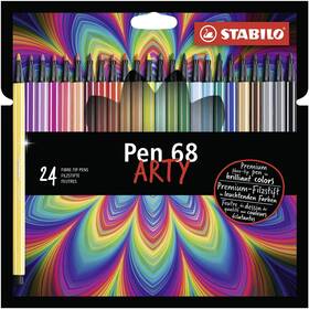 6824-1-20  Stabilo Premium Fibre-tip Pen - 68 Arty Pack Of 24 Assorted Colours