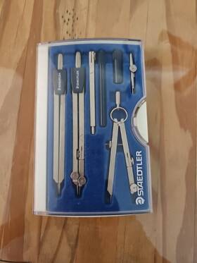 Staedtler 031901532536 Vintage Drafting Compass Set 7 Pieces With Plastic Storage Case