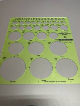 977-110 Staedtler Professional Combo Circle Template 45 Circles Usa Made Clean
