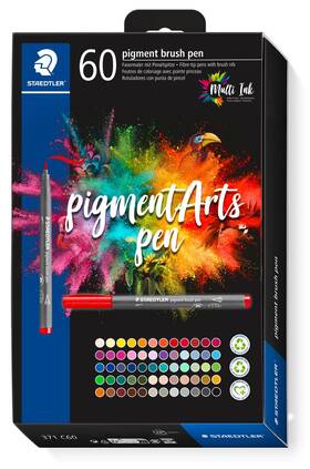 B0ctkpmy8v Staedtler Pigment Arts Multi Ink Brush Pen 60 Colors Fiber-tip Pens With