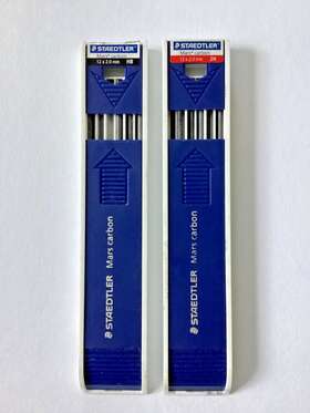 Staedtler Mars 200-2h 2 Pkgs Carbon Leads 2mm Hb And 2h Tube Of 9 Ea
