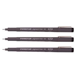St308 Staedtler Prime 05-9 3 0.5 Mm Pigment Liner Fineliner Sketching Drawing Drafting Pens Pack