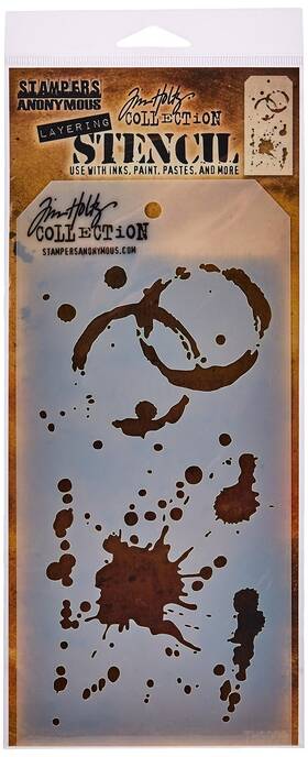 258328 Stampers Anonymous Tim Holtz Layered Stencil 4.125 Inch X8.5 Splatters