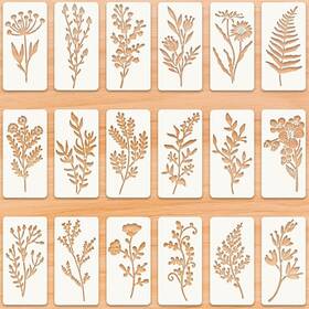 Starfa Lab Sfp007 18 Sheet Reusable Flower Stencils For Painting On Wood