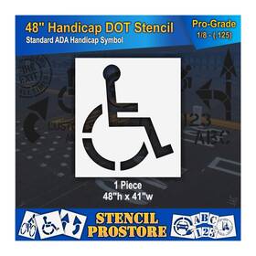 Sps-108-3048 Stencil Prostore Pavement Stencils - 48 Inch Handicap Ada X 41 1/8 128
