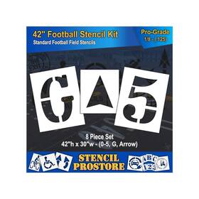 Sps-108-35fk Stencil Prostore Athletic Marking Stencils - 42 Inch Football Field Number 8 Pie