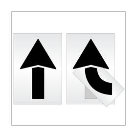 Sps-108-4068 Stencil Prostore Pavement Stencils - 60 Inch Straight And Turn Combo Arrow Kit 2 Piece 6