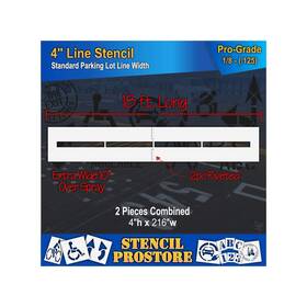 Sps-108-5063 Stencil Prostore Pavement Stencils - 4 Inch Straight Line X 216 1/8 128 Mi