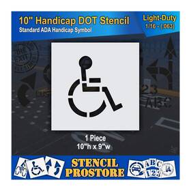 Sps-116-3010 Stencil Prostore Pavement Stencils - 10 Inch Handicap Ada X 9 1/16 63 M