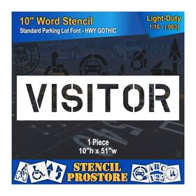 Sps-116-71034 Stencil Prostore Pavement Marking Stencils - 10 Inch Visitor X 51 1/16ftft 63