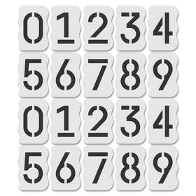 B07kfr559r Stencil Stop Curb Kit - 4-inch Address Numbers 0-9 For Painting Sidewalks And Pavements