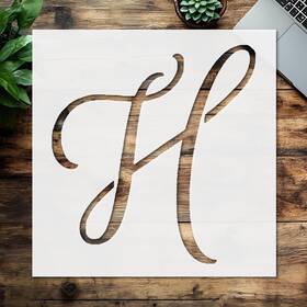Stencilair 753866264610 Large Script Cursive Letter H Stencil 11 Inch X8.5 Reusable Template For Pai
