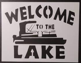 St24ar047 Stencilair Reusable Welcome To The Lake Boat Stencil 8.5 Inch X 11 Durable Template Fo