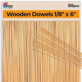 Stesoshop 594175329872 Wooden Dowel Rods 6 Inch 1/8 Hardwood Dowels Craft For Woodworking Projec