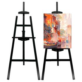 Stuelloaf 944094993494 Adjustable Black Wooden Painting Easel Pine Art Stand Hold Up To 43ftft