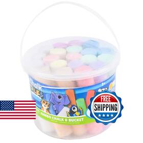 B084skwcbs Sunny Days Entertainment Sidewalk Chalk Set For Kids Washable Jumbo With Storage